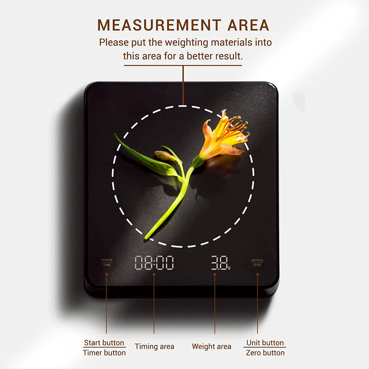 Bilancia Smart Da Caffè Con Timer E Display LED