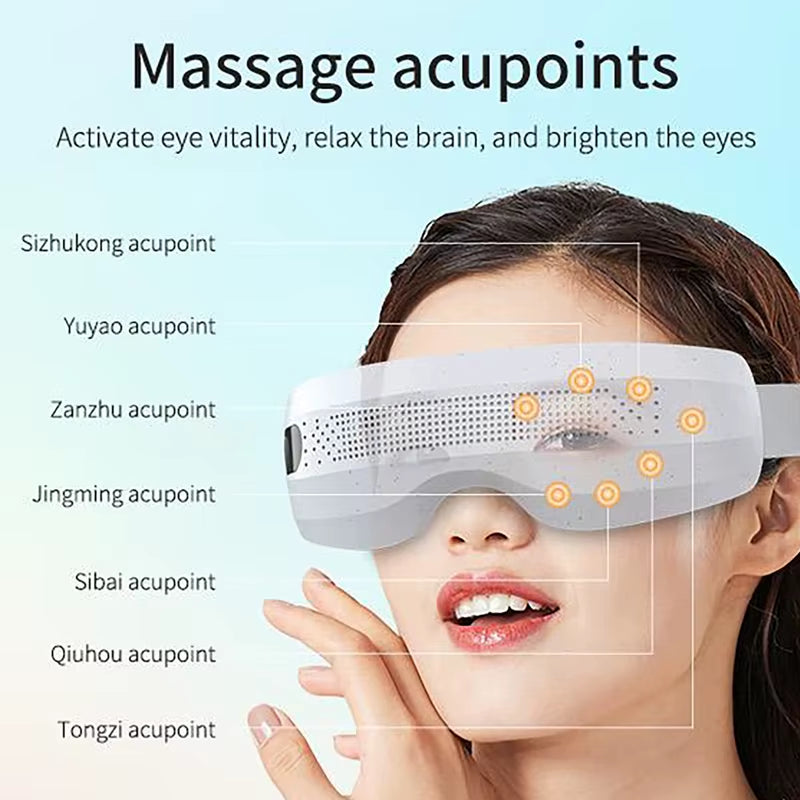 Electric Eye Acupoint Massager Bluetooth Hot Compress Eye Care Instrument Eye Massage Glasses Soothing Fatigue Improve Sleep