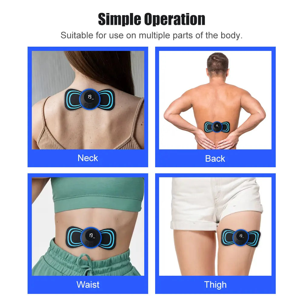 EMS Neck Massager Rechargeable Cervical Neck Massager Back and Neck Massage Pulse Mussle Stimulator Portable Body Mini Massager