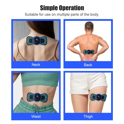 EMS Neck Massager Rechargeable Cervical Neck Massager Back and Neck Massage Pulse Mussle Stimulator Portable Body Mini Massager