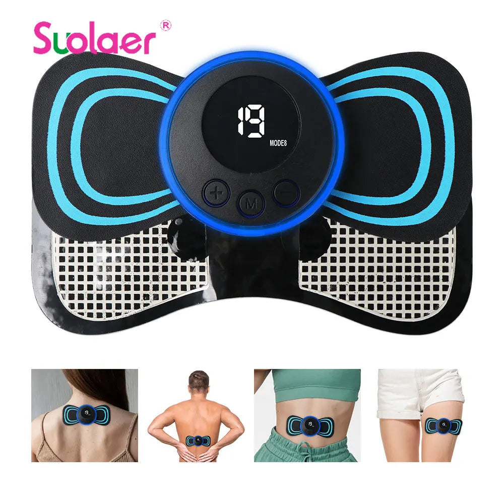 EMS Neck Massager Rechargeable Cervical Neck Massager Back and Neck Massage Pulse Mussle Stimulator Portable Body Mini Massager