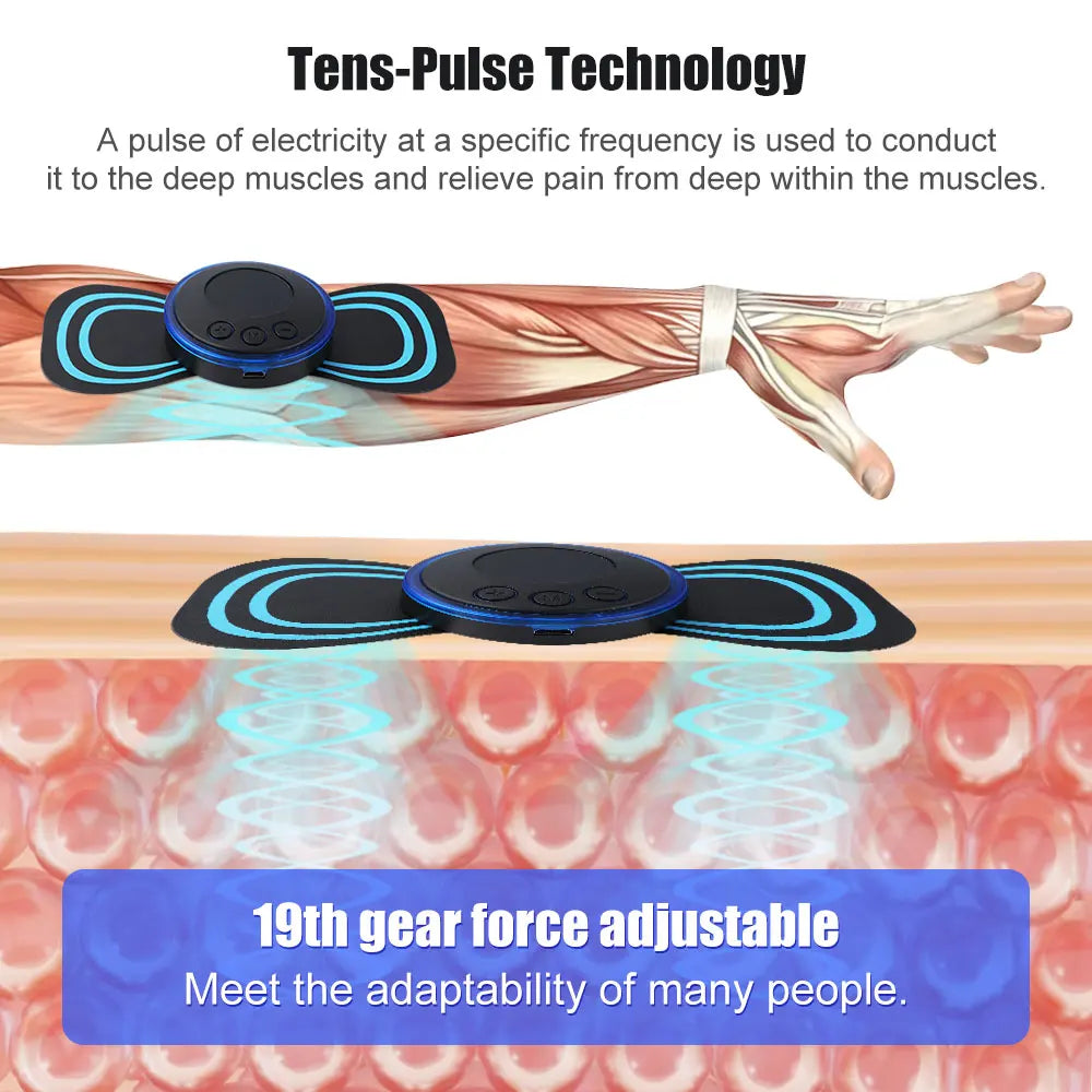 EMS Neck Massager Rechargeable Cervical Neck Massager Back and Neck Massage Pulse Mussle Stimulator Portable Body Mini Massager