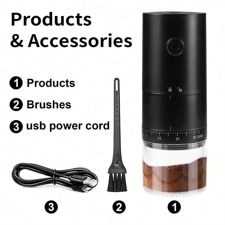 Macinacaffè Elettrico Portatile Ricaricabile – 38 Livelli