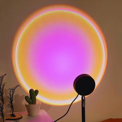 1Pc Sunset Lamp Projector, USB Rechargeable Projector Lamp LED Lighting, Romantic Sunset Lamp Self-Media Lamp, Romantic Home ATM