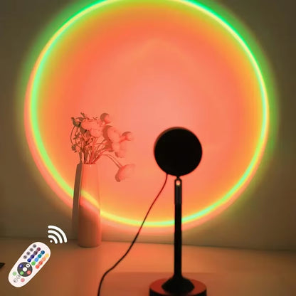 1Pc Sunset Lamp Projector, USB Rechargeable Projector Lamp LED Lighting, Romantic Sunset Lamp Self-Media Lamp, Romantic Home ATM