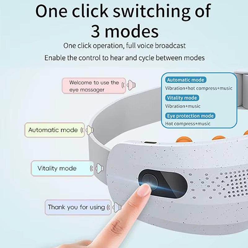 Electric Eye Acupoint Massager Bluetooth Hot Compress Eye Care Instrument Eye Massage Glasses Soothing Fatigue Improve Sleep