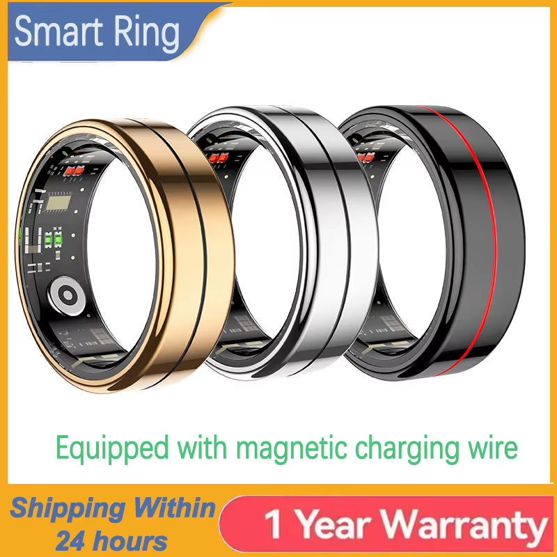 R04 Smart Ring 2025 NEW Men Women Multi Sports Modes Body Temperature HRV Health and Sleep Monitor Stainless Steel Sport Ring
